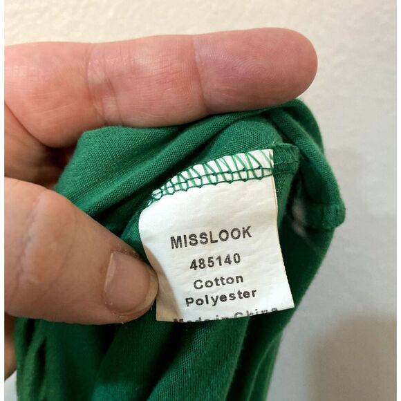 Misslook Womens Small  Maxi Dress "Hippie Soul" Spaghetti Strap V Neck Green - Picture 7 of 8